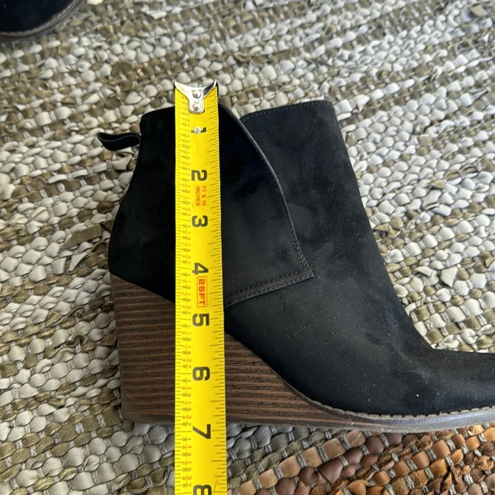 Merona Black Suede Ankle Boot Wedges